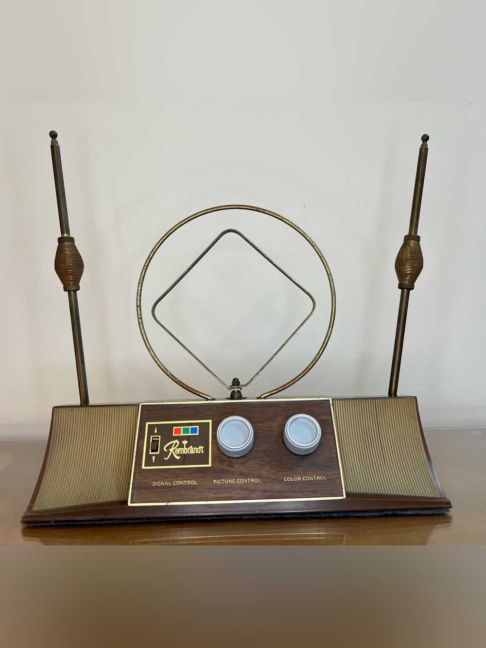 Vintage MCM TV Antenna, Rembrandt Color Rabbit Ears - Atomic Space Age